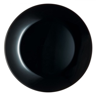 Farfurie Intinsă Opal, 25 cm, Negru, Compatibilă Mașină De Spălat Vase și Cuptor Microunde foto