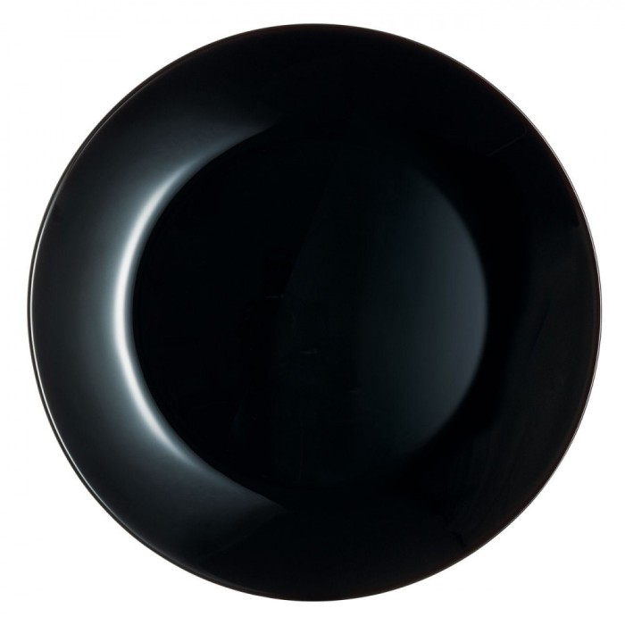 Farfurie Intinsă Opal, 25 cm, Negru, Compatibilă Mașină De Spălat Vase și Cuptor Microunde