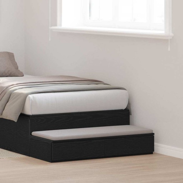 vidaXL Sertare pentru pat cu sertar Stejar negru 80 x 36.5 x 16.5 cm 866924