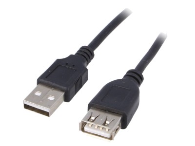 Cablu USB 2.0 A-A negru 3m foto