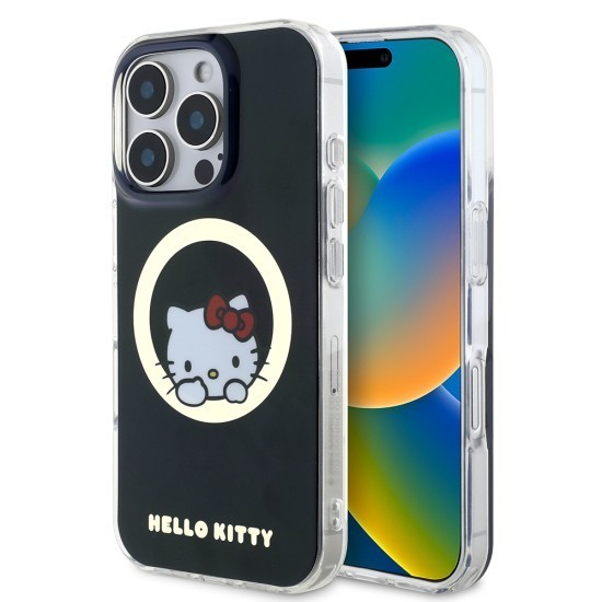 Husa pentru iPhone 16 Pro Max - Hello Kitty Hardcase IML Sweet Kitty MagSafe (HKHMP16XHSWKK) - Black