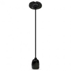 PENDUL TAVAN SOCLU E27 PORTELAN - NEGRU