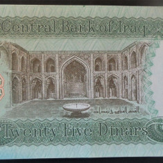 Bancnota exotica 25 DINARI - IRAK, anul ? *cod 924