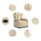 Fotoliu rabatabil, material textil crem - 5