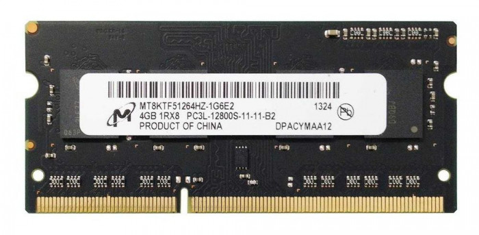 Memorii Laptop Micron 4GB DDR3 PC3L-12800S 1600Mhz CL11 1.35V