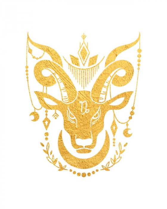 Sticker decorativ Zodiac, Auriu, 69 cm, 5469ST