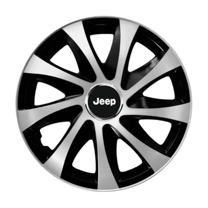 Set 4 capace roti Drift exrta silver&amp;black R15 Compatibil Cu Jeep