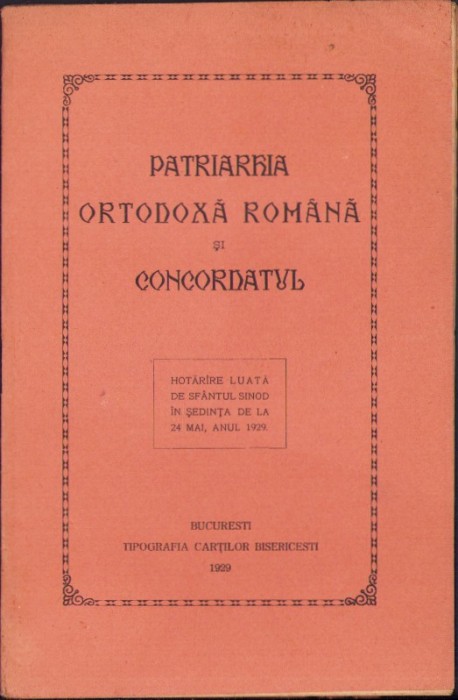 HST C5658N Patriarhia Ortodoxă Rom&acirc;nă și Concordatul 1020
