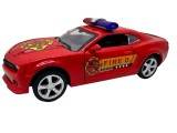 Macheta Chevrolet Camaro pompieri sport 1:38 metal lumini si sunete usi capota portbagaj deschise