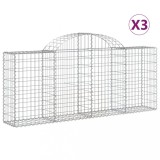 Cumpara ieftin Cosuri gabion arcuite 3 buc, 200x30x80/100cm, fier galvanizat