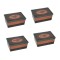 Set 4 cutii de depozitare cu capac, plastic, maro/negru, 10 l