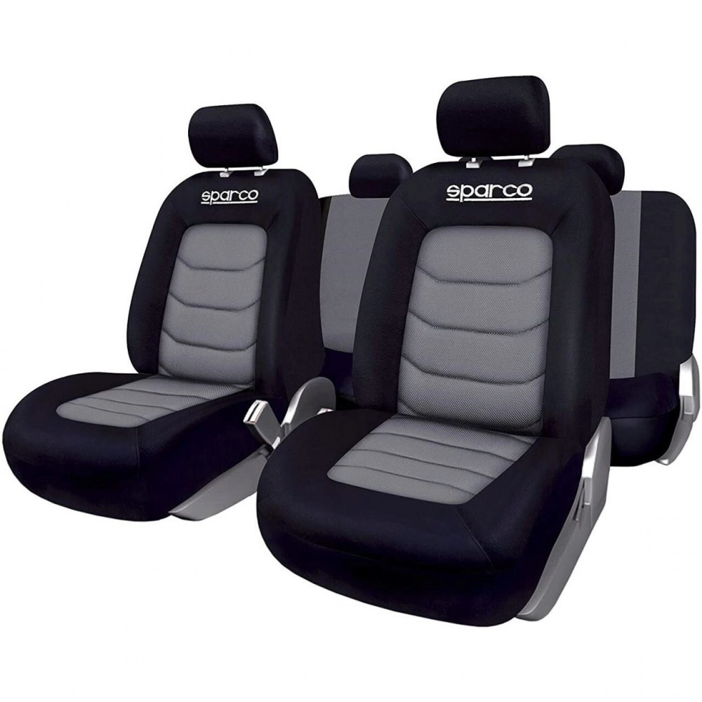 Set Huse Scaune Auto pentru Skoda Fabia - Sparco Ergo Sport, negru - gri, 9  bucati | Okazii.ro