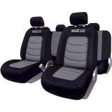 Cumpara ieftin Set Huse Scaune Auto pentru Dacia Duster - Sparco Ergo Sport, negru - gri, 9 bucati