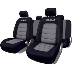 Set Huse Scaune Auto pentru Ssangyong Korando - Sparco Ergo Sport, negru gri, 9 bucati foto