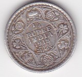 India &frac14; Rupee RUPIE 1918 George V, Asia, Argint