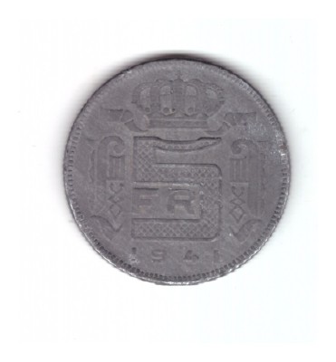 Moneda Belgia 5 francs/franci 1941, stare buna, curata foto