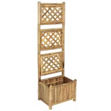 vidaXL Strat &icirc;nălțat de grădină cu spalier din bambus, 40 cm