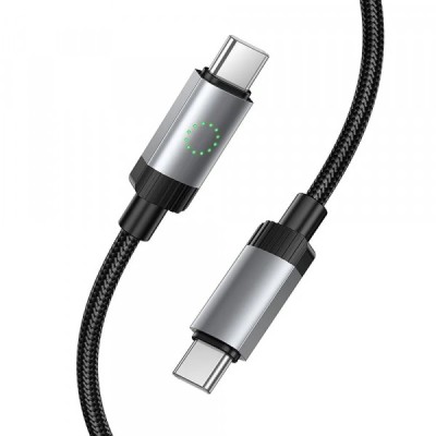 Cablu Date si Incarcare USB-C - USB-C HOCO X117, 60W, 1m, Negru foto