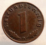 2.548 GERMANIA WWII 1 REICHSPFENNIG 1939 D, Europa, Bronz