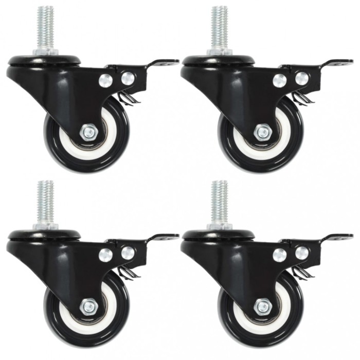 Gossi roti pivotante cu frane, 8 buc., 50 mm