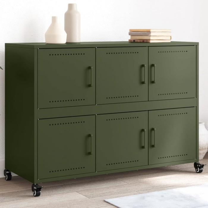 Gossi dulap, verde masliniu, 100,5x39x72 cm, otel