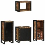 Cumpara ieftin Set de mobilier pentru baie 4 buc. Multicolor si negru