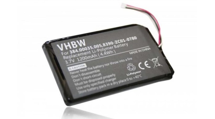 &Icirc;nlocuire baterie GPS VHBW pentru Navigon 384.00035.005, 8390-ZC01-0780 - 1200mAh, 3.7V