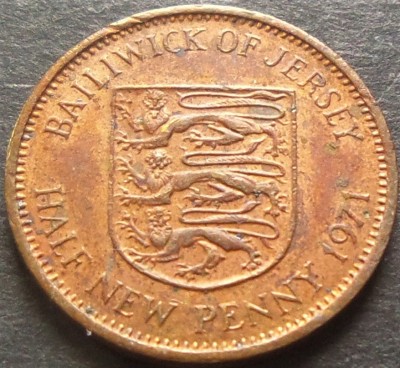 Moneda exotica HALF NEW PENNY - JERSEY, anul 1971 * cod 3419 foto