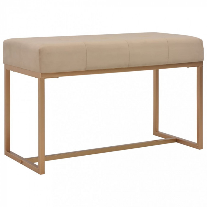 vidaXL Bancă, bej, 80 cm, catifea 247559