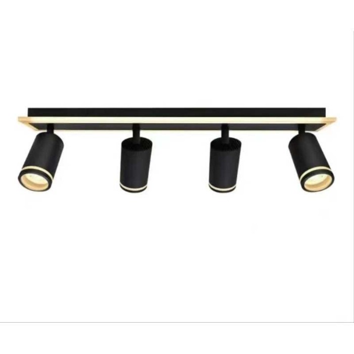Spot LED 82W, 4 capete orientabile, aplicat pe tavan / perete, culoare corp negru, lumina calda/neutra/rece