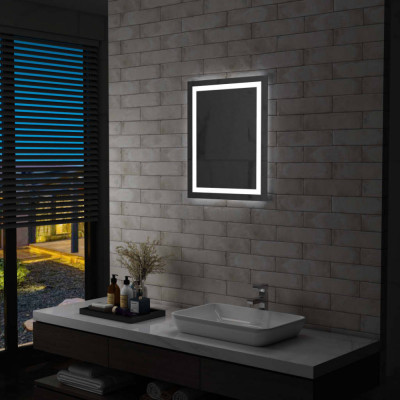 vidaXL Oglindă cu LED de baie, cu senzor tactil, 50 x 60 cm foto