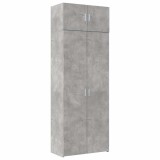 Dulap de depozitare, gri beton, 80x42,5x225 cm, lemn prelucrat