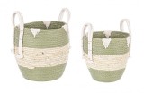 Set 2 cosuri verde natur Thelma 19x12x22 cm, 24x19x25 cm