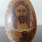 Ou din lemn, sculptat pictat Isus secol XIX sau XX ? 15x9 cm