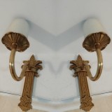Elegant set de aplice electrice in stil francez din bronz masiv