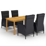 Cumpara ieftin Gossi set mobilier de gradina, 5 piese, negru