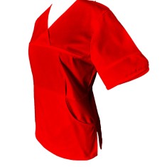 Halat Medical Pe Stil, Rosu cu Elastan, Model Sanda - M