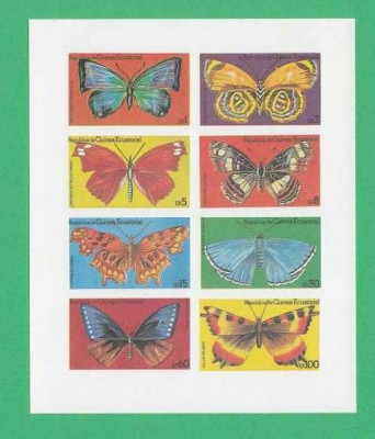 Eq. Guinea 1979 Butterflies - unused imperforated block F.008 foto