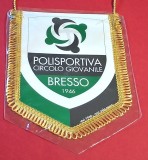 Fanion fotbal - PCG BRESSO (Regiunea Lombardia-Italia) - folie de protectie si dimensiuni mari 30x20 cm