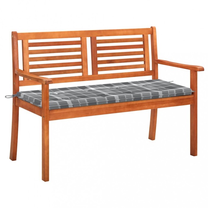 vidaXL Bancă grădină cu 2 locuri cu pernă 120 cm lemn masiv eucalipt 3060983