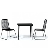 Cumpara ieftin Set de mobilier pentru gradina, 3 piese, negru