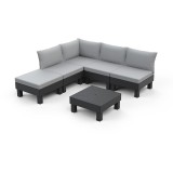 Set complet de mobilier gradina 5 locuri cu masuta grafit Keter Elements