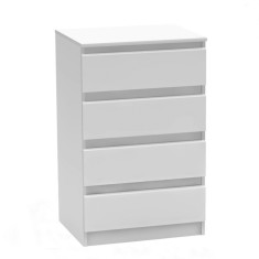 Comoda cu 4 sertare din mdf alb Hany 60x49x95.4 cm