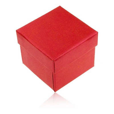 Cutiuță de cadou pentru inel sau cercei, culoare roșu-perlat foto