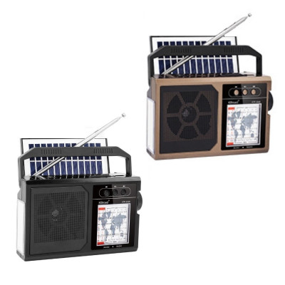 Radio cu panou solar KTF1651, FM/AM/SW, BT/USB/TF, lanterna, 5V foto