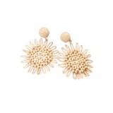 Cercei din rafie Beige Flower
