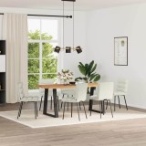 vidaXL Scaune de bucătărie, 6 buc., crem, catifea 3315661