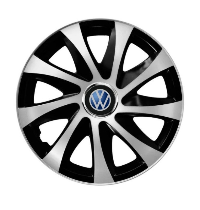 Set 4 capace roti Drift exrta Gri-Negru R14 pentru gama auto Volkswagen