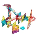Labirint magnetic cu lumini pentru copii, 65 piese, constructii 3D