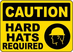Caution Hard Hats Required Sign foto